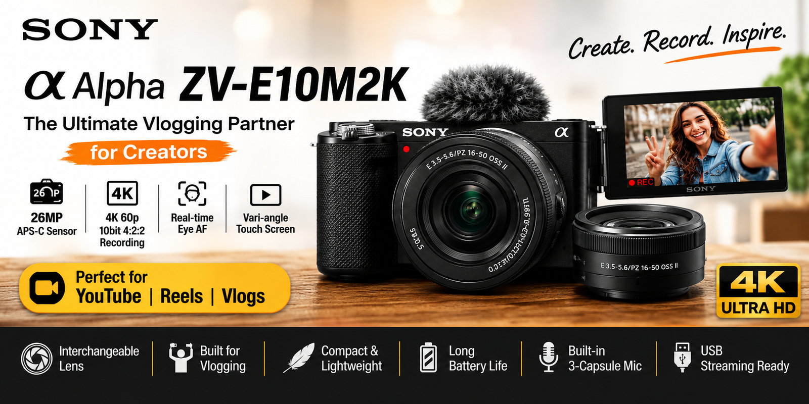 Sony Alpha ZV-E10 II Vlogging Camera