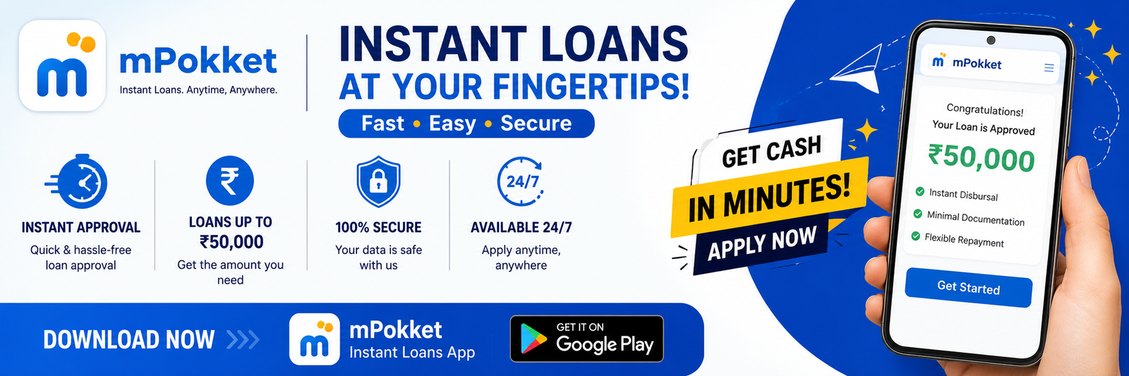 mPokket Instant Loans App Banner